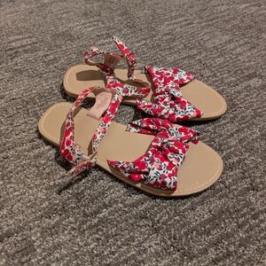 Crewcuts Liberty Wiltshire Knot Sandals With Ankle Strap White Red Floral - K2